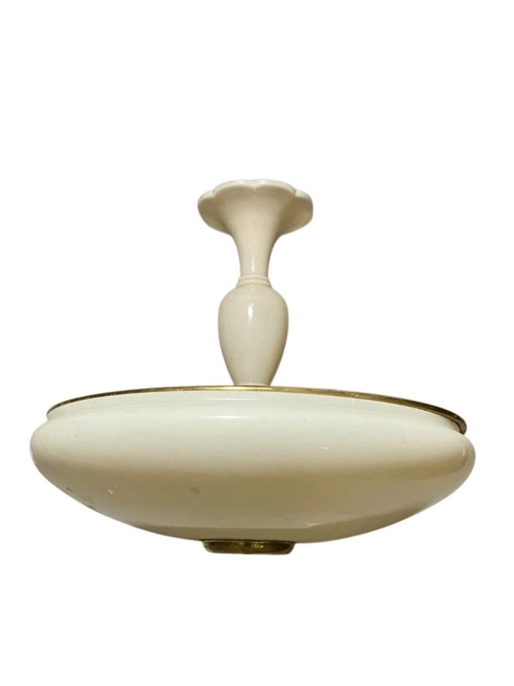 Art Deco White Opaline Pendant Hanging Light